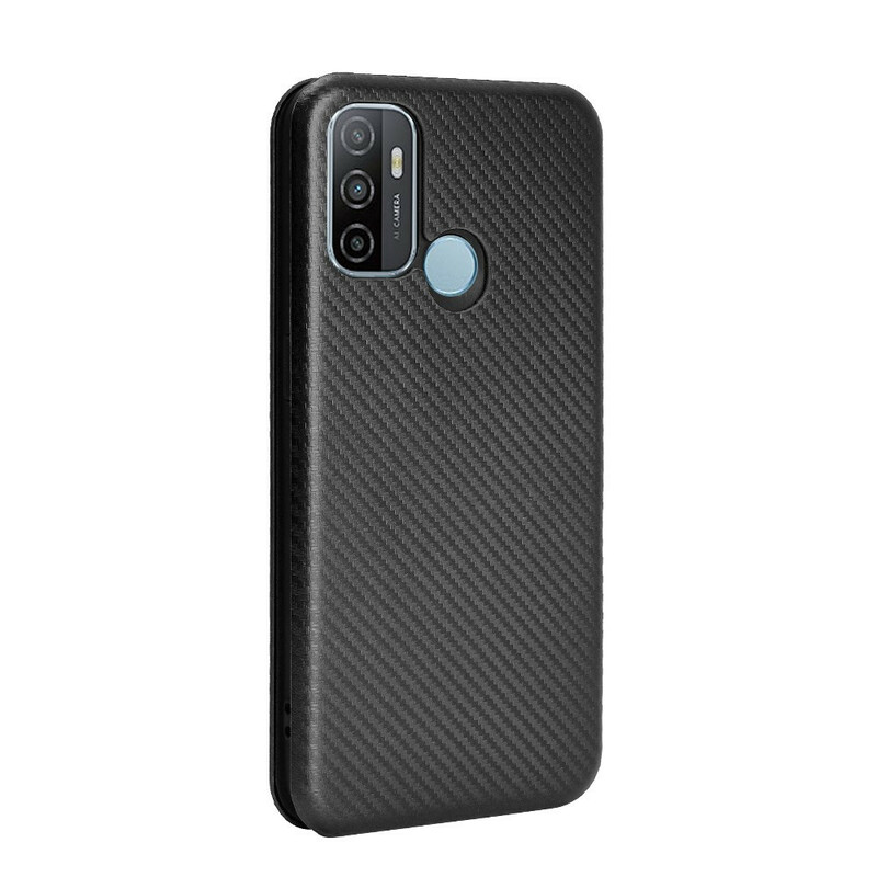 Flip Cover Oppo A53 silikoni hiilikuitu värillinen