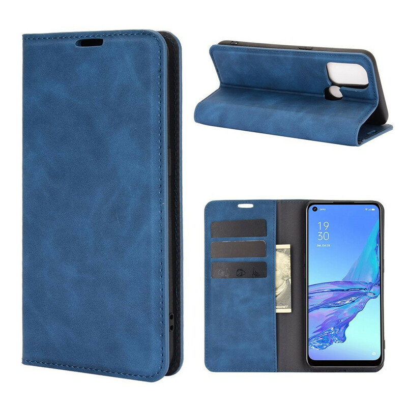 Flip Cover Oppo A53 Pehmeä nahka vaikutus Flip Cover Oppo A53 Pehmeä nahka vaikutus