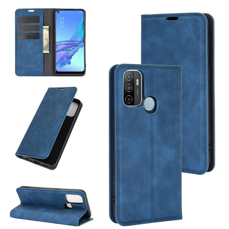 Flip Cover Oppo A53 Pehmeä nahka vaikutus Flip Cover Oppo A53 Pehmeä nahka vaikutus