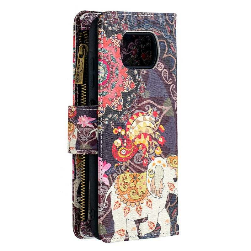 Xiaomi Poco X3 Elefantti vetoketju Pocket Case