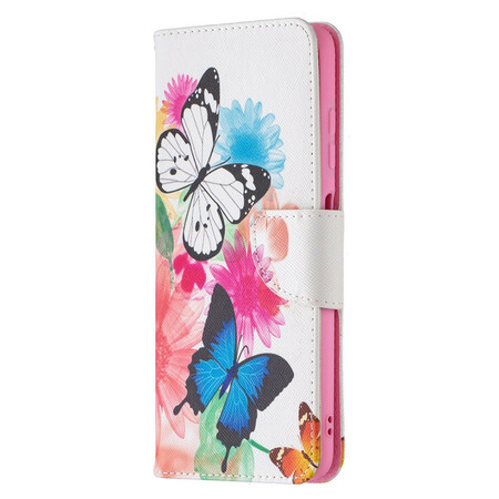 Xiaomi Poco X3 maalattu perhoset ja kukat Case