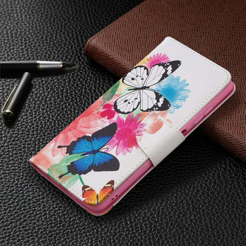 Xiaomi Poco X3 maalattu perhoset ja kukat Case
