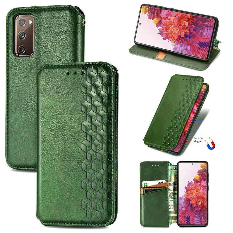 Flip Cover Samsung Galaxy S20 FE keinonahkainen timanttitekstiili