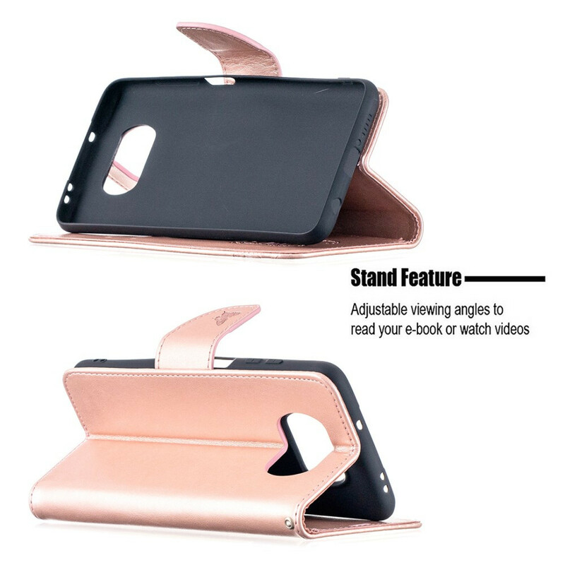 Xiaomi Poco X3 Butterfly painettu hihna tapauksessa