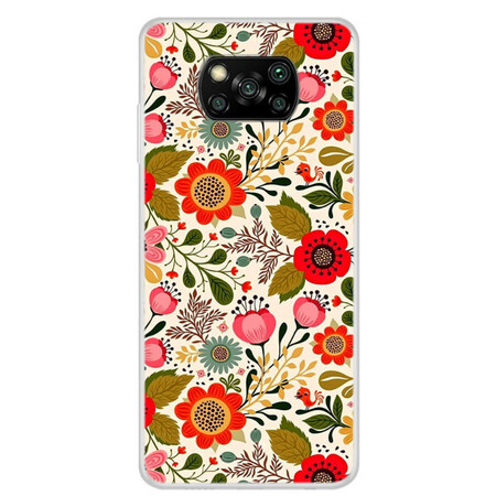 Xiaomi Poco X3 Kotelo Kukkainen tapetti