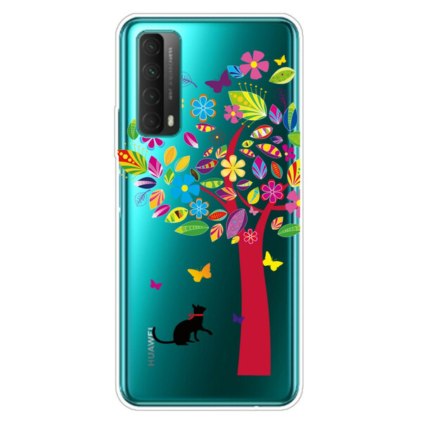 Huawei P Smart Case 2021 Kissa puun alla