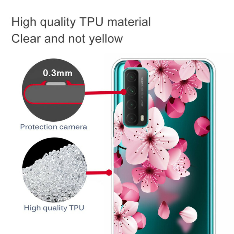 Huawei P smart Asia 2021 Suuri vaaleanpunaiset kukat
