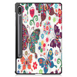 Smart Case Samsung Galaxy Tab S7 Stylus haltija Vintage kukkia Smart Case Samsung Galaxy Tab S7 Stylus haltija Vintage kukkia