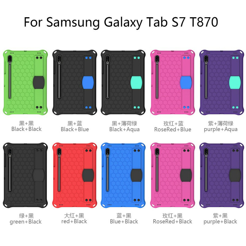 Samsung Galaxy Tab S7 EVA kotelo, jossa on tukihihna