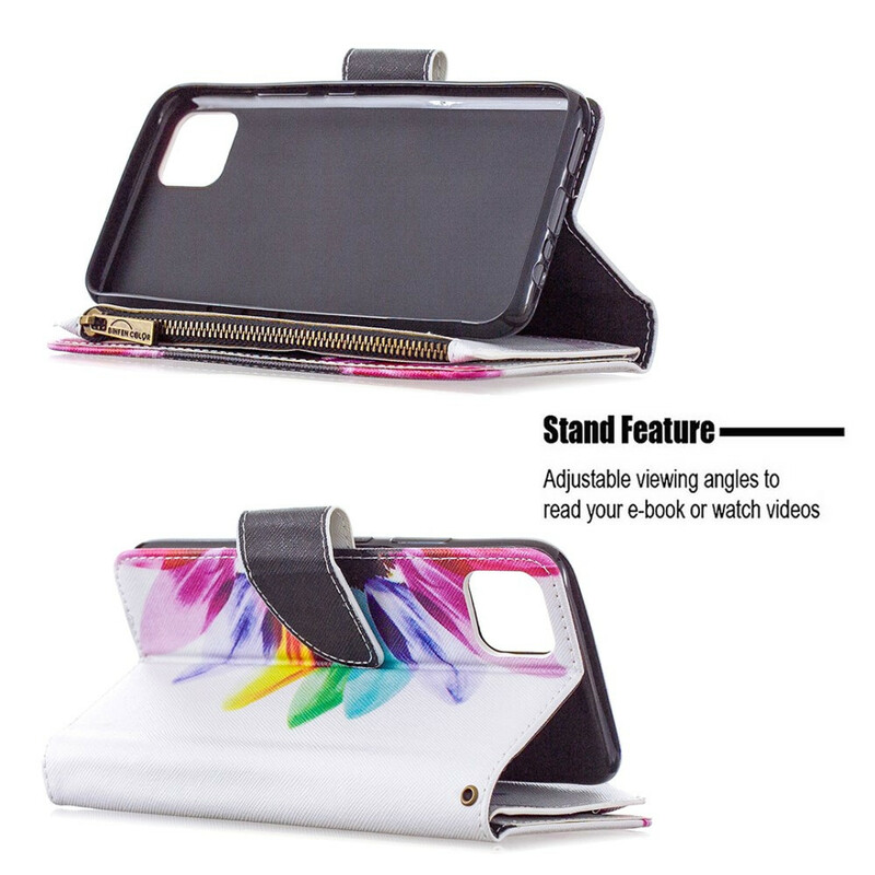 Kansi Realme C11 vetoketjullinen tasku Kukka