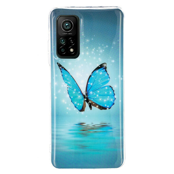 Xiaomi Mi 10T / 10T Pro Butterfly Case Sininen fluoresoiva