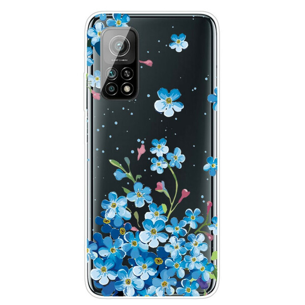 Xiaomi Mi 10T / 10T Pro Kotelo Sininen kukkakimppu