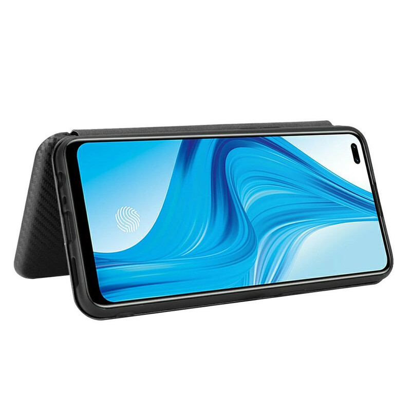 Flip Cover Realme 7 Pro Silikoni Hiilen värinen