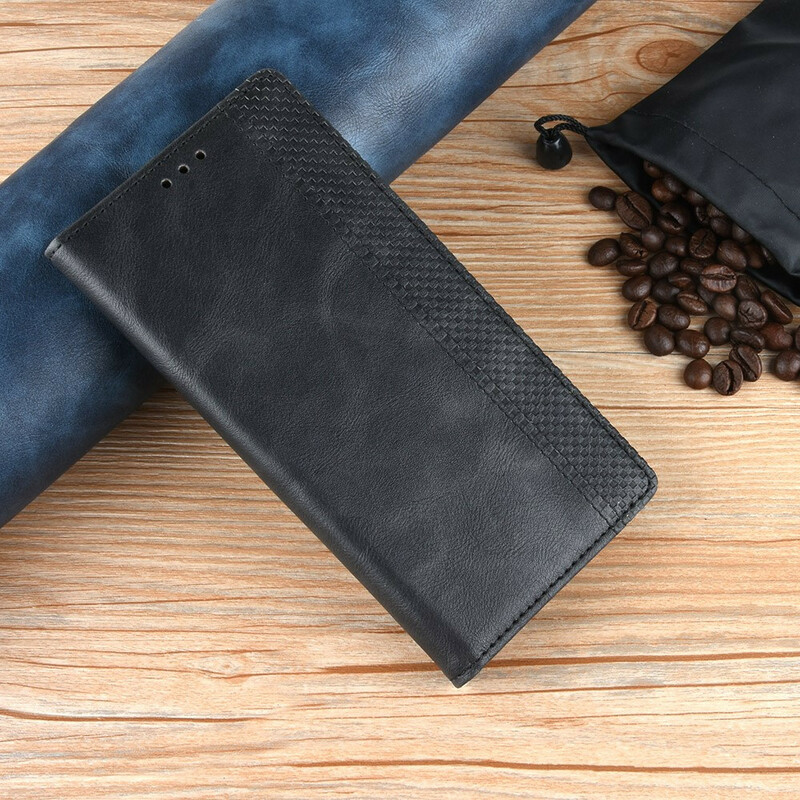 Flip Cover Realme 7 Pro Vintage Leather Effect Tyylikäs nahkaefekti