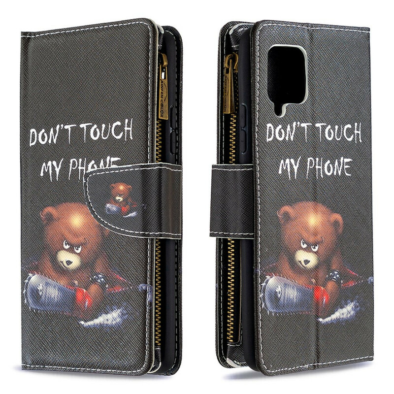 Samsung Galaxy A42 5G Kotelo vetoketjullinen tasku Bear