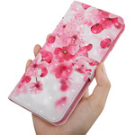 Samsung Galaxy A51 5G tapauksessa vaaleanpunaiset kukat
