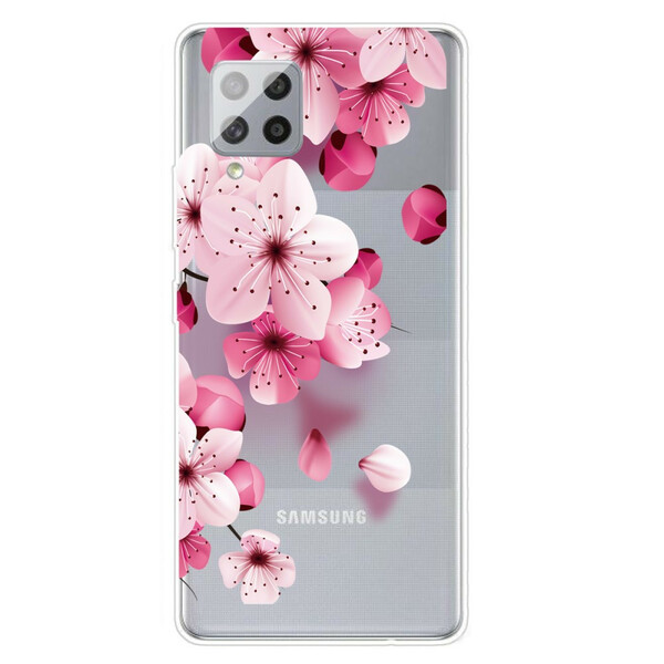 Samsung Galaxy A42 5G tapauksessa pieni vaaleanpunainen kukkia