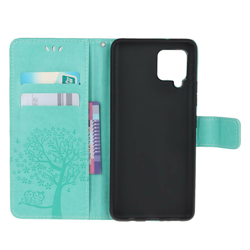 Samsung Galaxy A42 5G puu & pöllö hihna Case