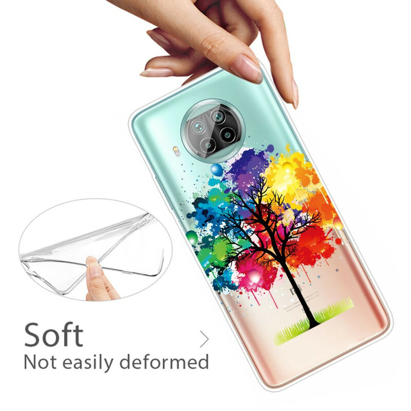 Xiaomi Mi 10T Lite läpinäkyvä akvarelli puu tapauksessa