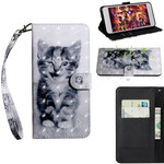 Samsung Galaxy A20s Cat Case Musta ja valkoinen