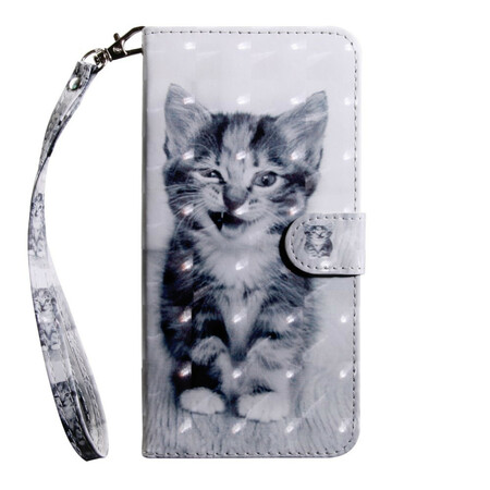 Samsung Galaxy A20s Cat Case Musta ja valkoinen