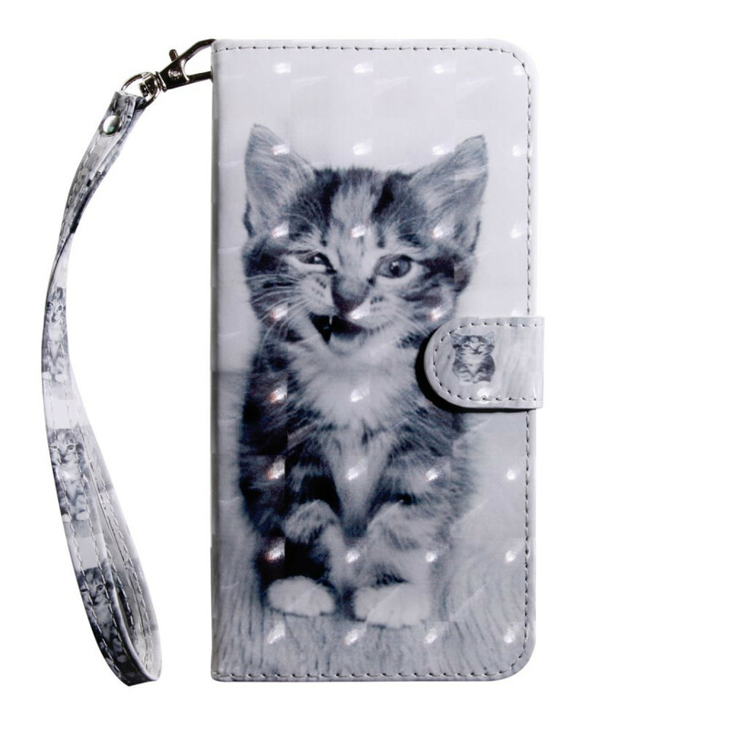 Samsung Galaxy A20s Cat Case Musta ja valkoinen