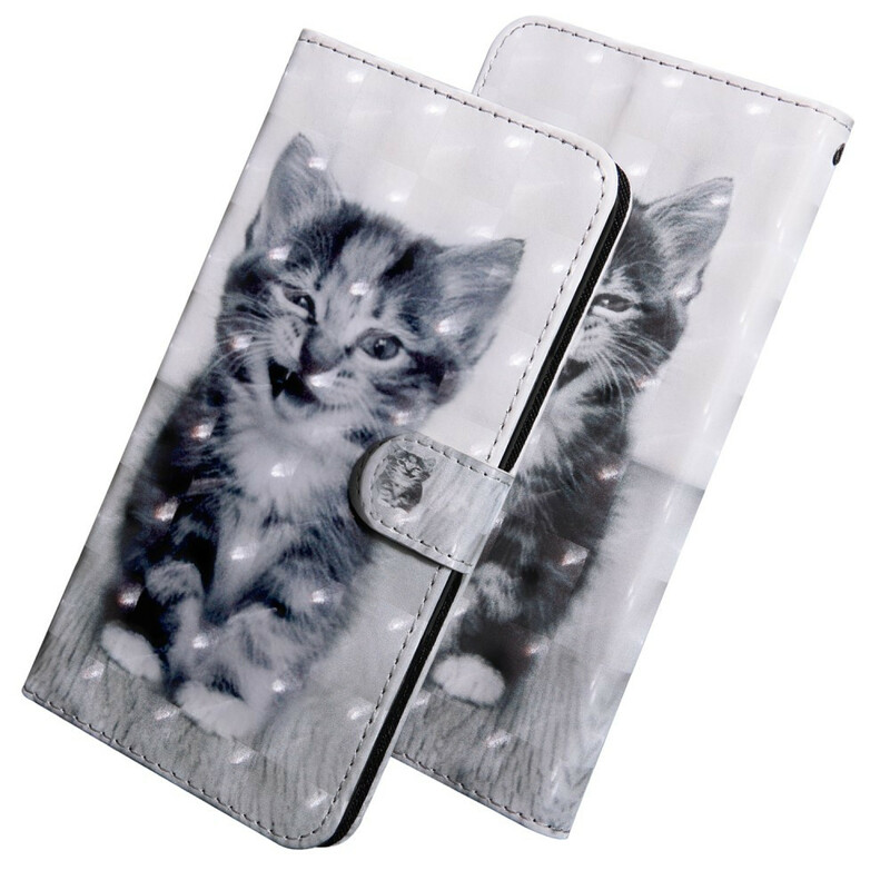 Samsung Galaxy A20s Cat Case Musta ja valkoinen