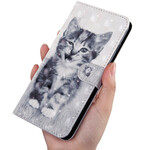 Samsung Galaxy A20s Cat Case Musta ja valkoinen