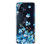 OnePlus North N10 Siniset kukat Kotelo