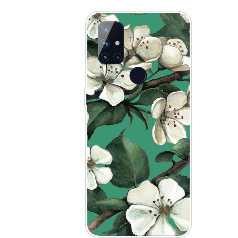 OnePlus North N10 Asia maalattu valkoinen kukkia
