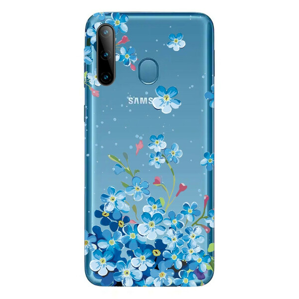 Samsung Galaxy M11 Siniset kukat Kotelo