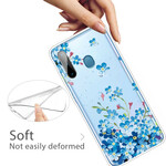 Samsung Galaxy M11 Siniset kukat Kotelo