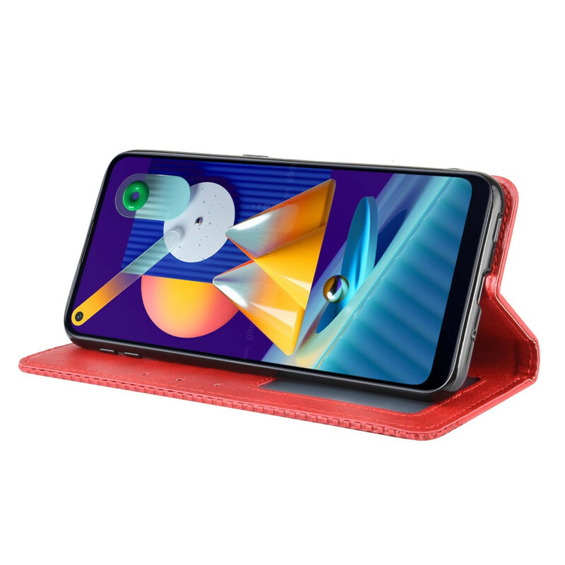 Flip Cover Samsung Galaxy M11 Nahkatehoste Vintage Tyylikäs