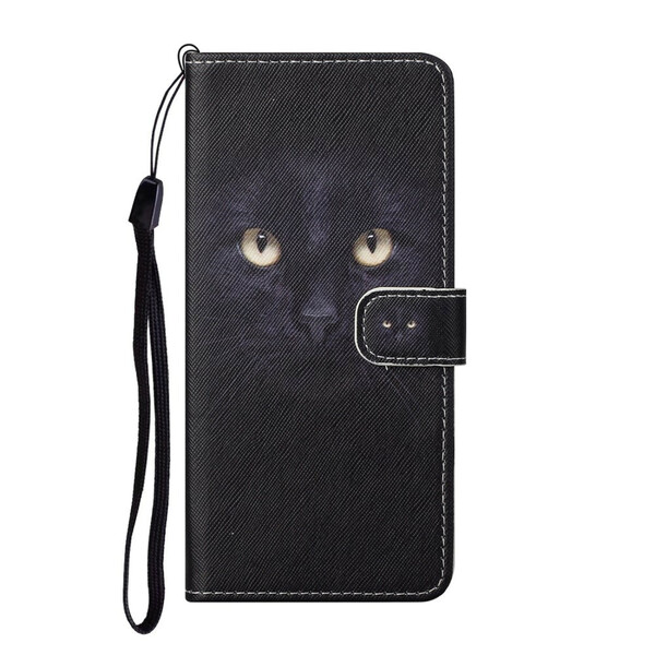 Huawei P Smart 2021 Musta Cat Eye Case hihnalla