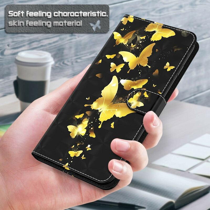 Kotelo Huawei P Smart 2021 Keltainen Perhoset
