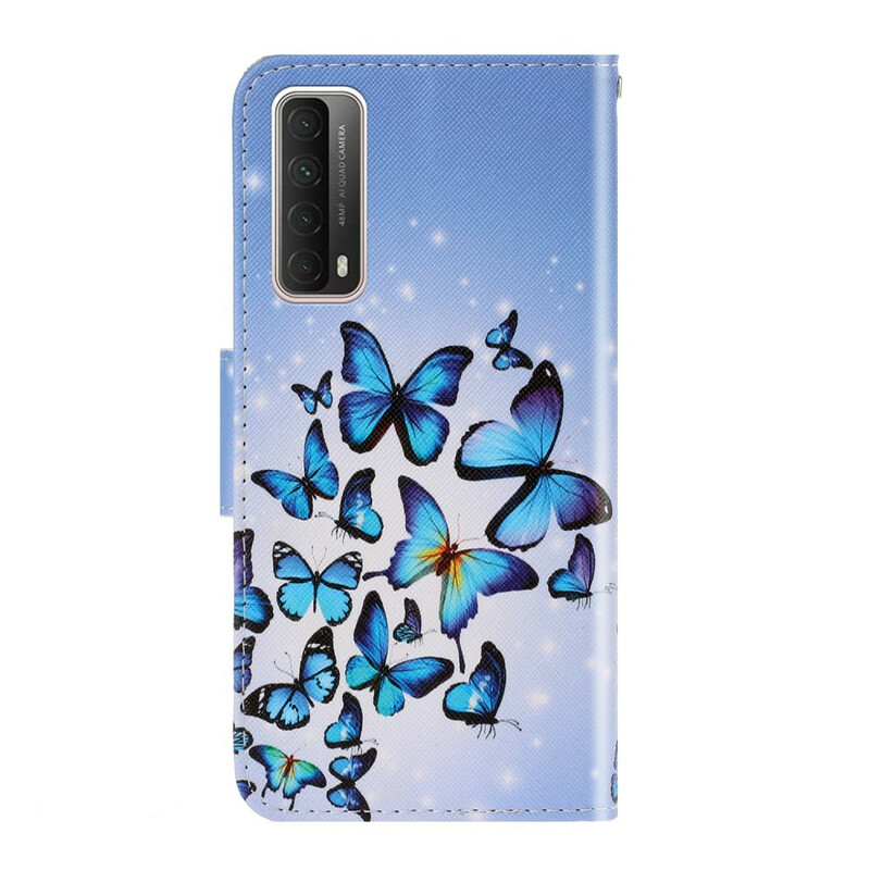 Kotelo Huawei P Smart 2021 Flight of Butterflies hihnalla