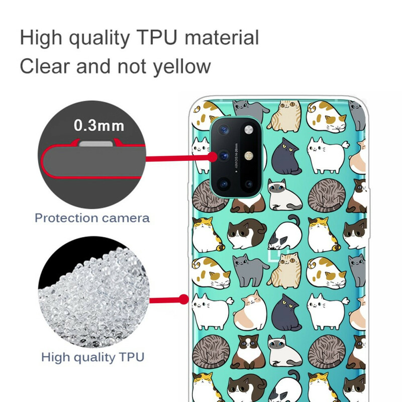 OnePlus 8T Clear Case useita kissoja