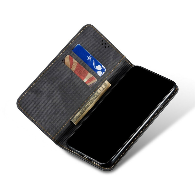 Flip Cover OnePlus 8T keinonahkainen farkku Tekstuuri