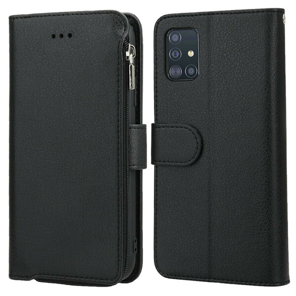 Samsung Galaxy A51 mikrokuituliina nahka Style Case vetoketjullinen tasku