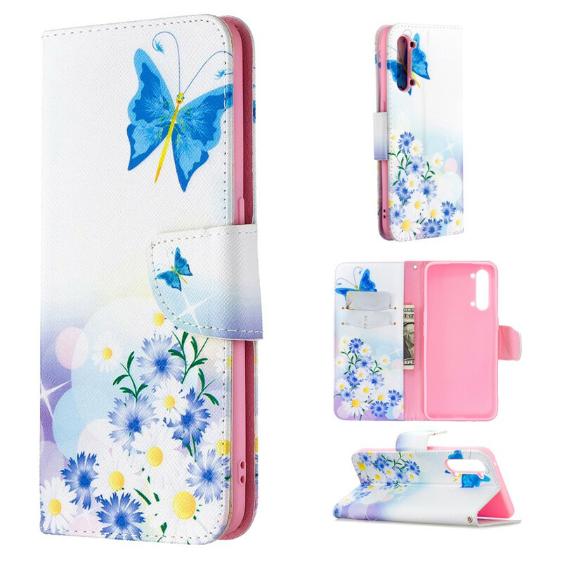 Oppo Find X2 Lite Case maalattu perhosia ja kukkia