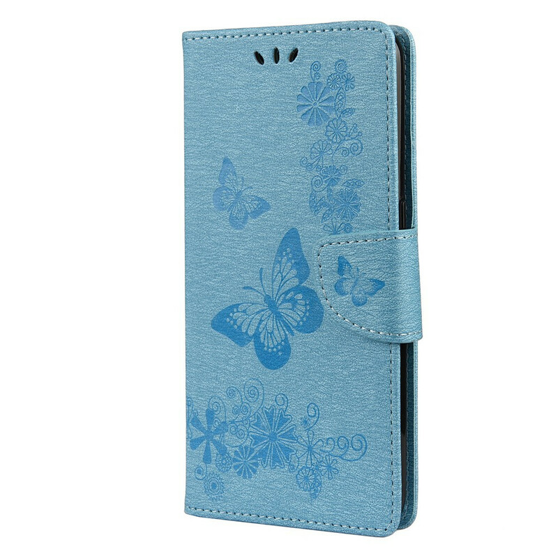 Oppo A53 / A53s Butterflies Vain kotelo hihnalla