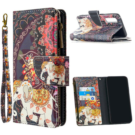 Oppo Find X2 Neo vetoketjullinen tasku Elefantti Case