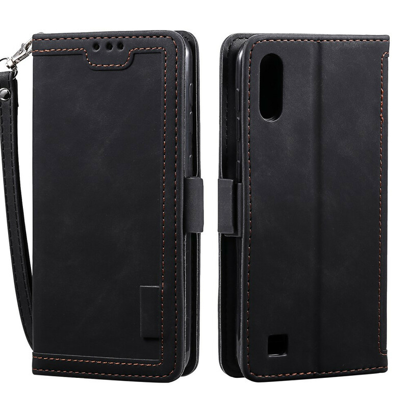 Samsung Galaxy A10 Kaksivärinen Faux Leather Case Vahvistetut ääriviivat