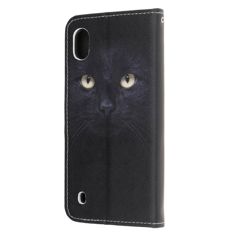 Samsung Galaxy A10 musta kissa silmä hihna tapauksessa