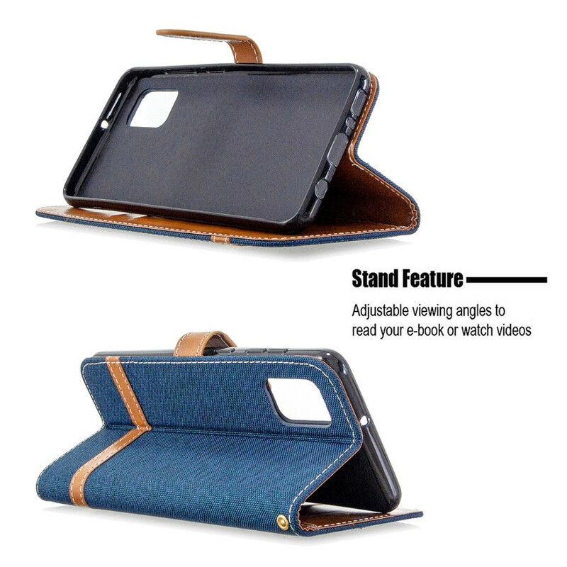 Samsung Galaxy A31 Kangas ja nahka Effect Case hihnalla