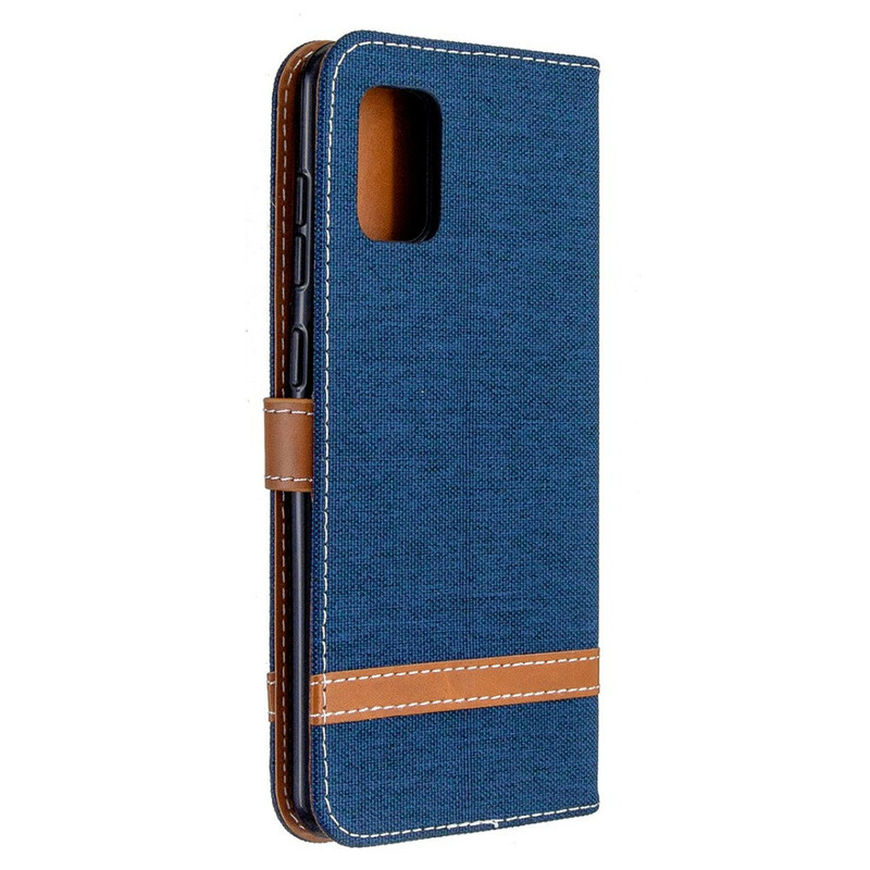 Samsung Galaxy A31 Kangas ja nahka Effect Case hihnalla