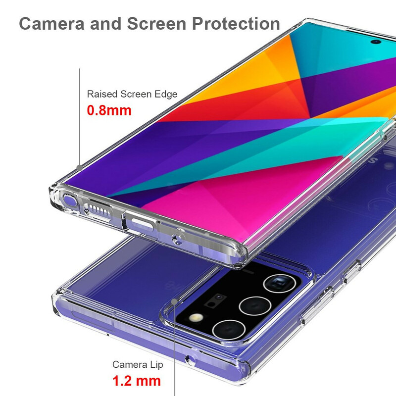 Samsung Galaxy Note 20 Ultra akryyli kotelo värilliset reunat