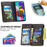 Samsung Galaxy A51 tapauksessa Butterfly vetoketjullinen tasku