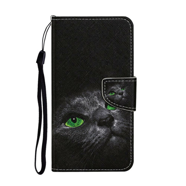 Samsung Galaxy A31 Vihreät silmät Cat Case hihnalla