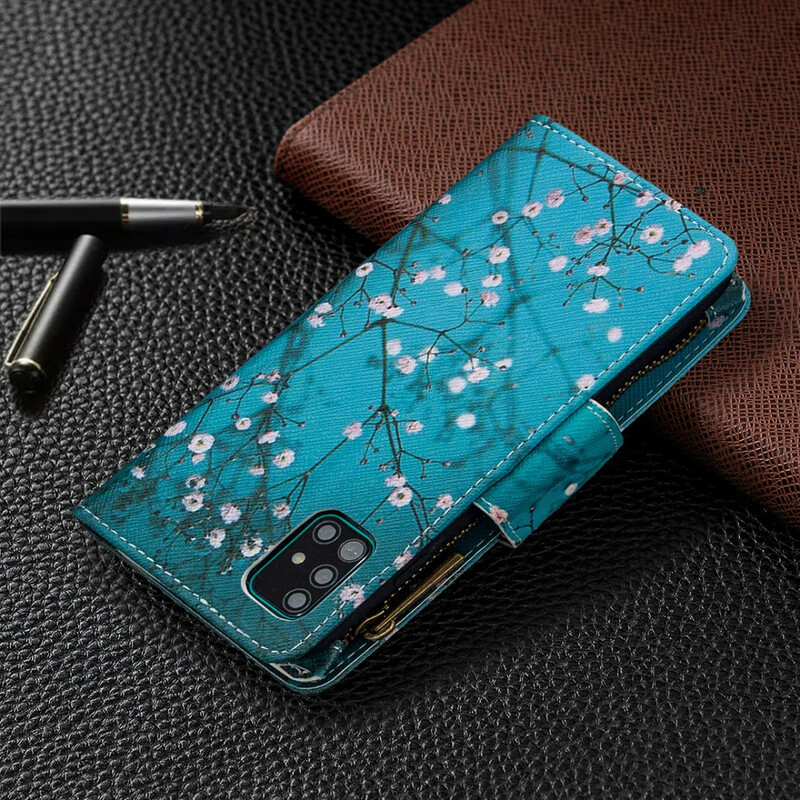 Samsung Galaxy A51 vetoketjullinen kotelo puu Samsung Galaxy A51 vetoketjullinen kotelo puu